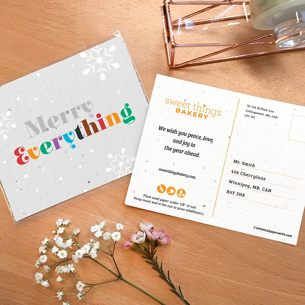 Merry Everything Plantable Holiday Postcards 1
