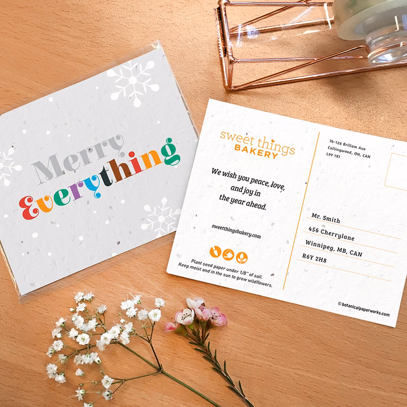 Merry Everything Plantable Holiday Postcards