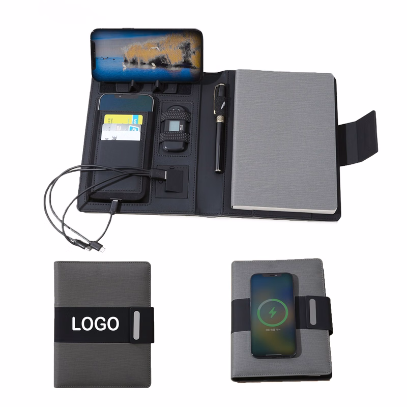 Business Portfolio Notebook With Wireless Charging