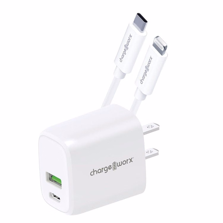Wall Chargers with Lightning to USB-C Cable - White