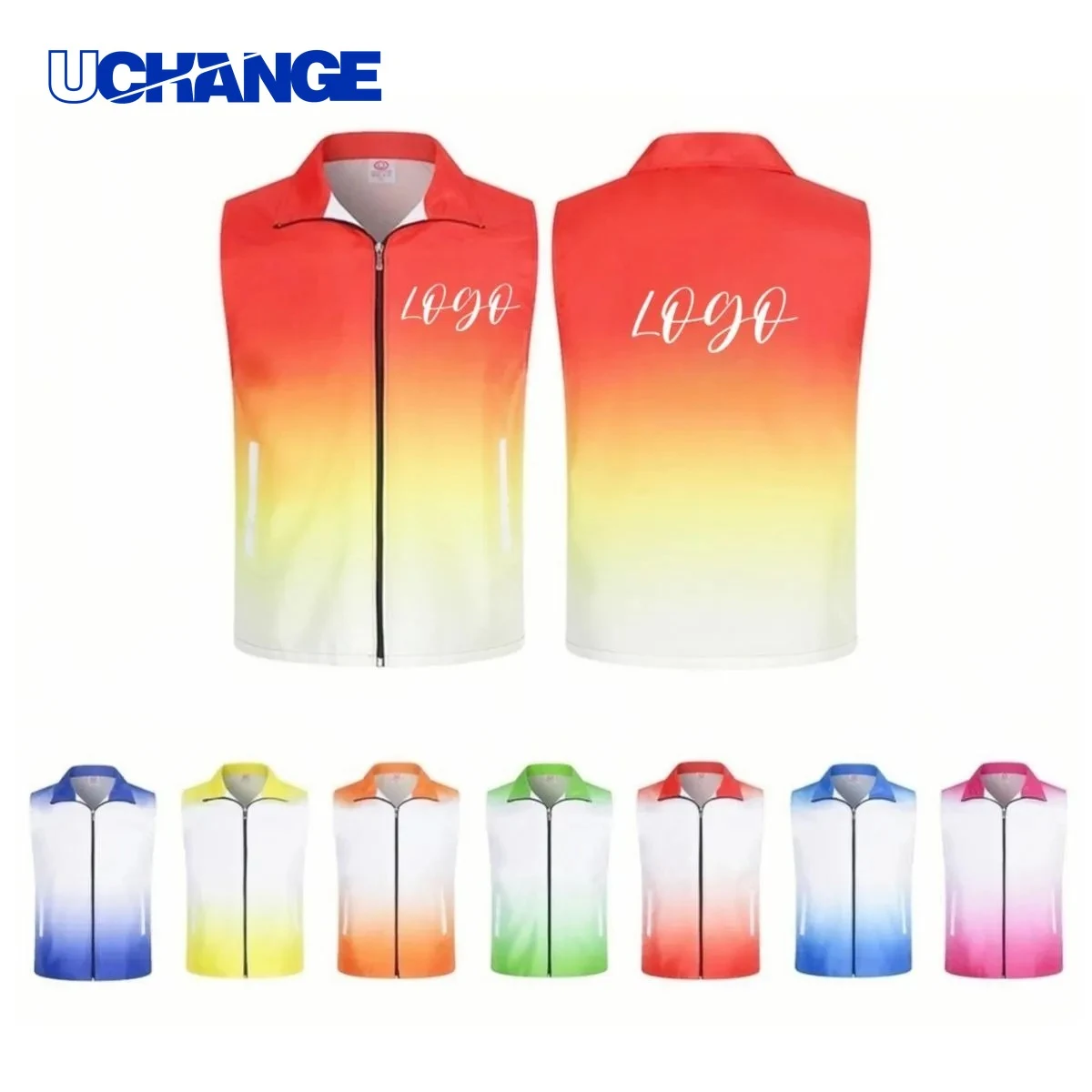 Gradient Windbreaker Vest Jacket 1