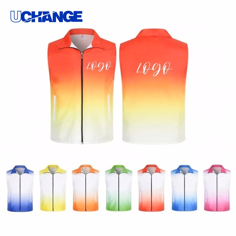 Gradient Windbreaker Vest Jacket