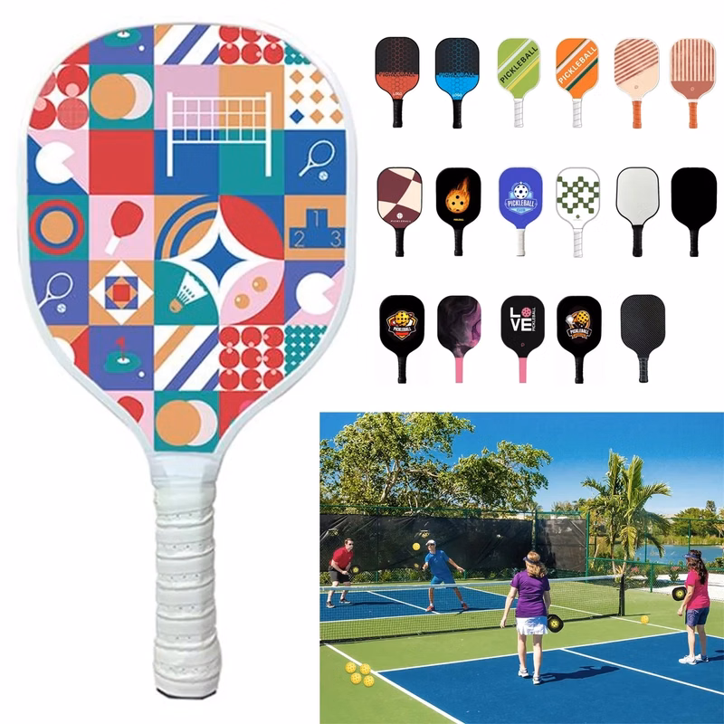 Single Pickleball Paddle (Fiberglass/Carbon Fiber/Wood)