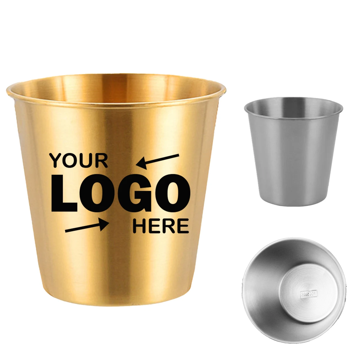 Customizable Handle-Free Metal Ice Bucket with Laser Logo Option 1