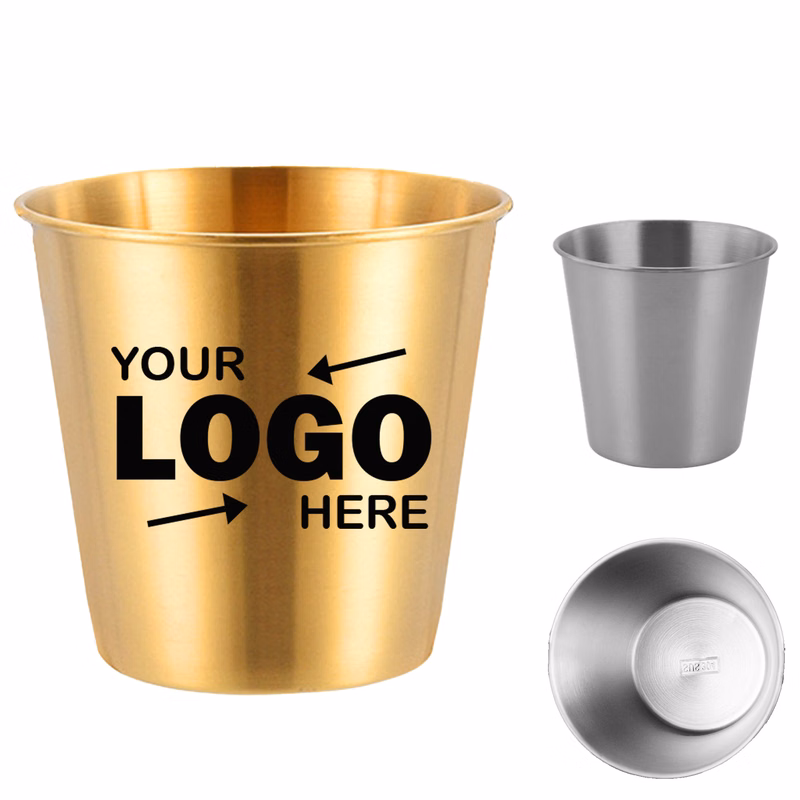 Customizable Handle-Free Metal Ice Bucket with Laser Logo Option