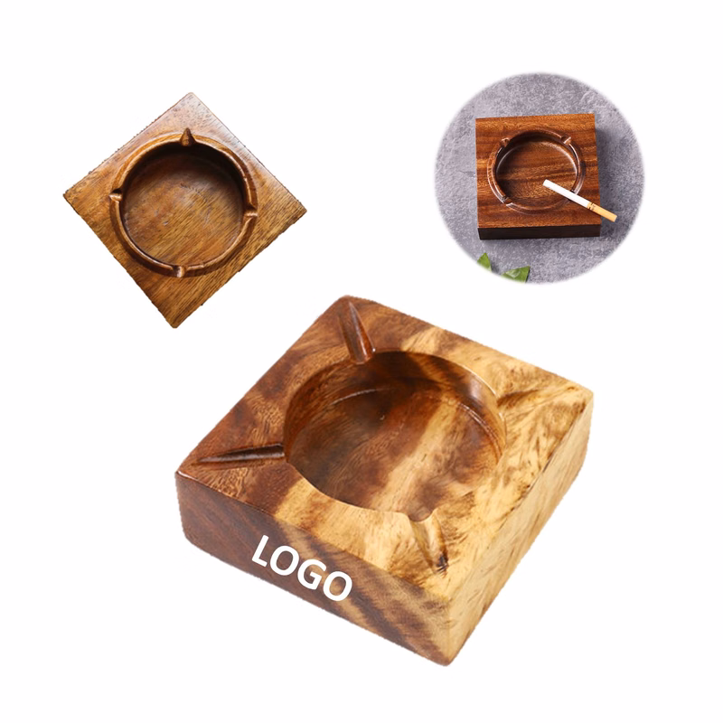 Creative Square Cigarette Wooden Ashtray