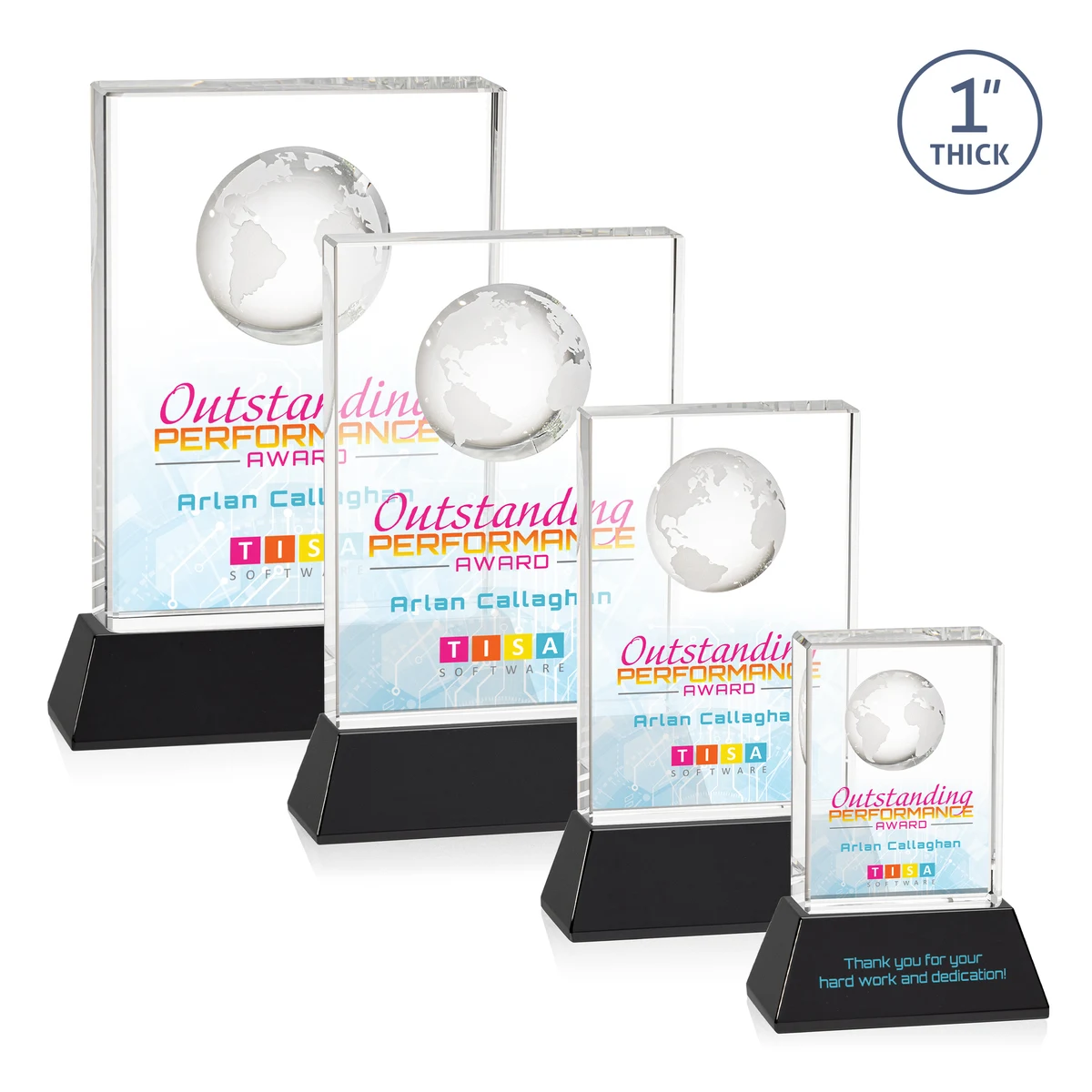 Ambassador VividPrint™ Award on Base - Black 1