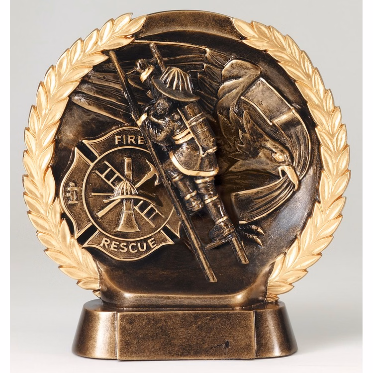 Fireman High Relief Circular Plate Award