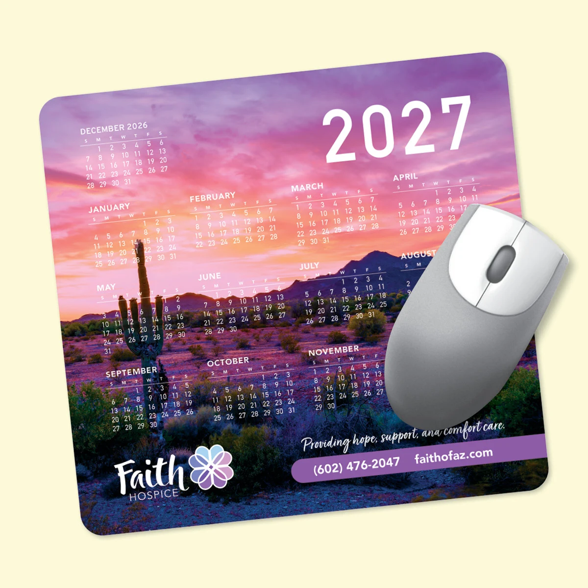 Vynex DuraTec 7.5"x8"x1/8" Hard Surface Calendar Mouse Pad 1