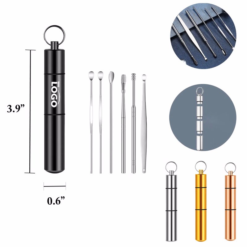 MOQ100 Stainless Steel Ear Cleaning 6-Piece Set