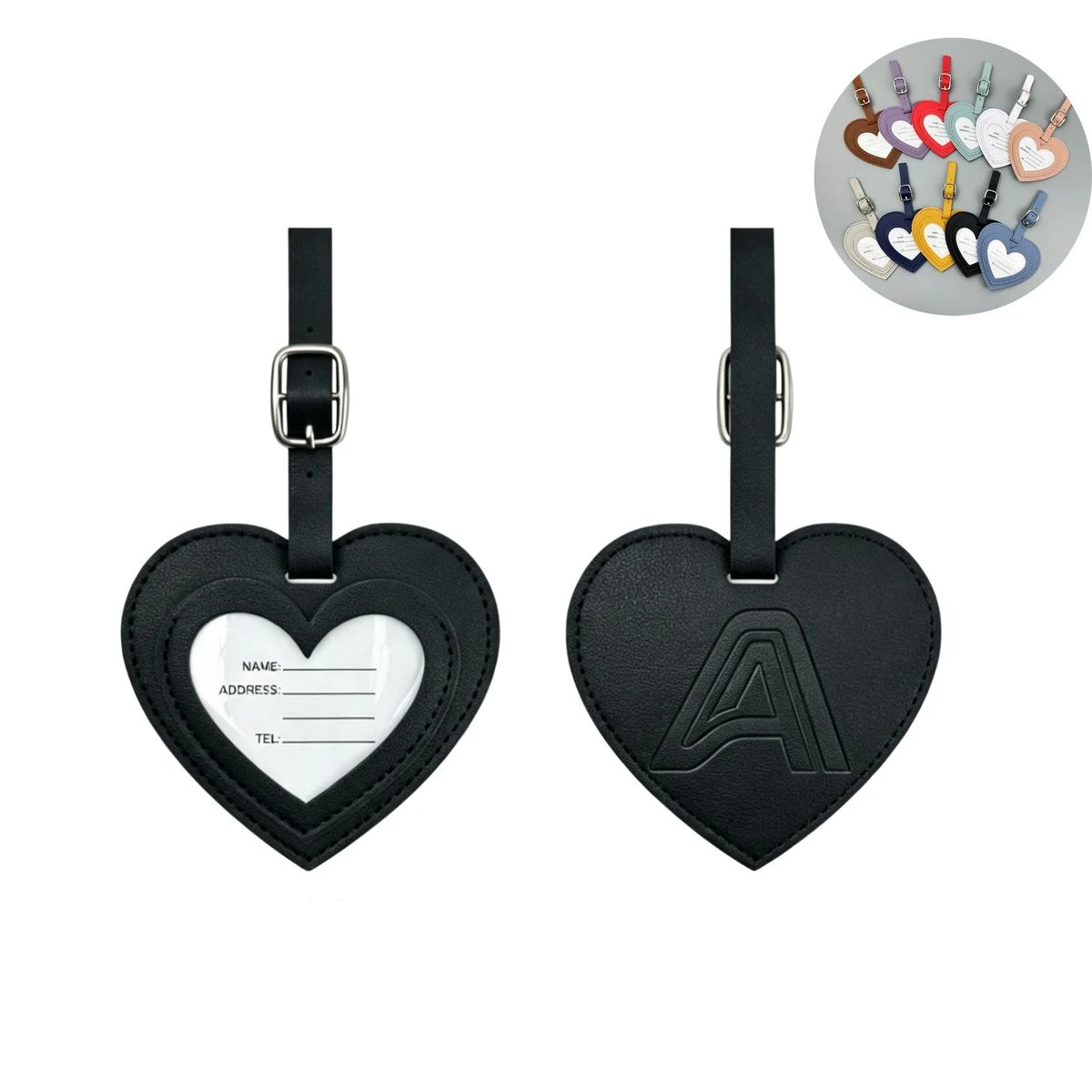 Heart Shaped PU Leather Luggage Tag 1