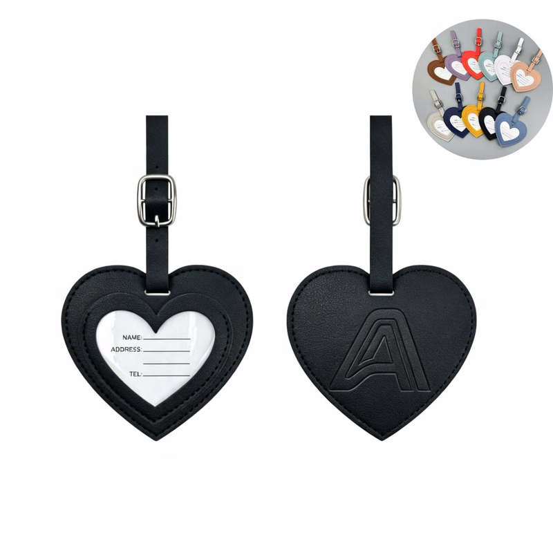 Heart Shaped PU Leather Luggage Tag
