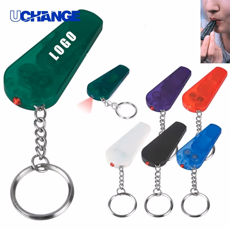 LED Light Whistle Keychain Safety Sound and Light Tool