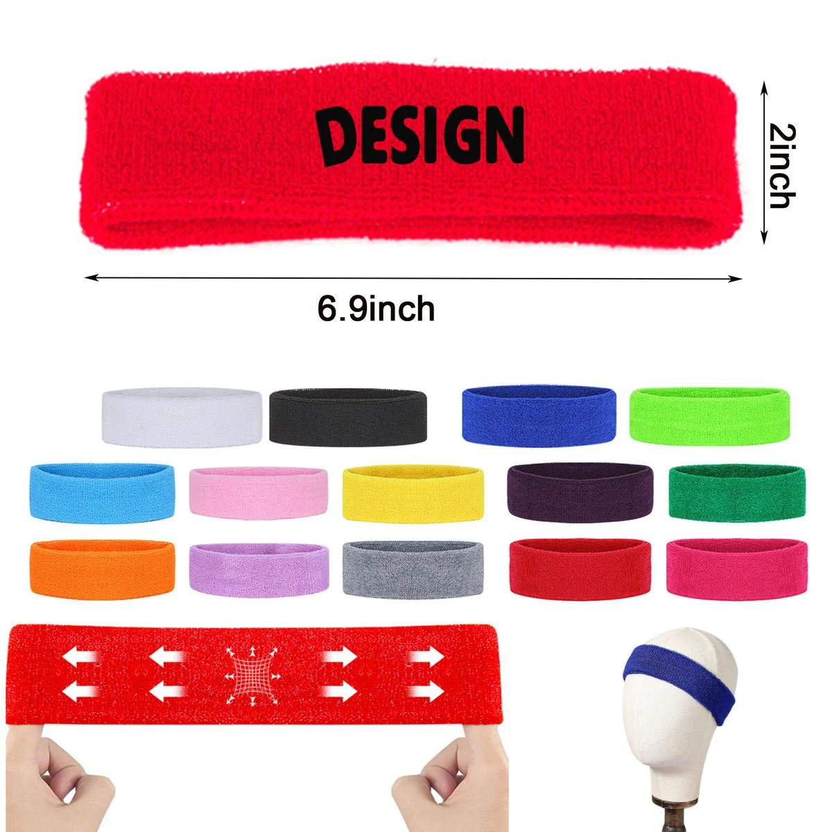 Wicking Stretchy Athletic Sweatband 1