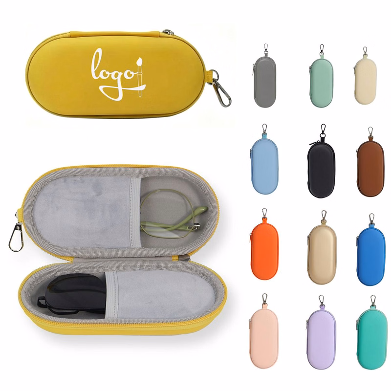 Double Eyeglasses Case With Clip Zipper