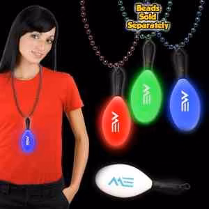 7 1/2" Light Up LED Maraca with attached j-hook medallion
