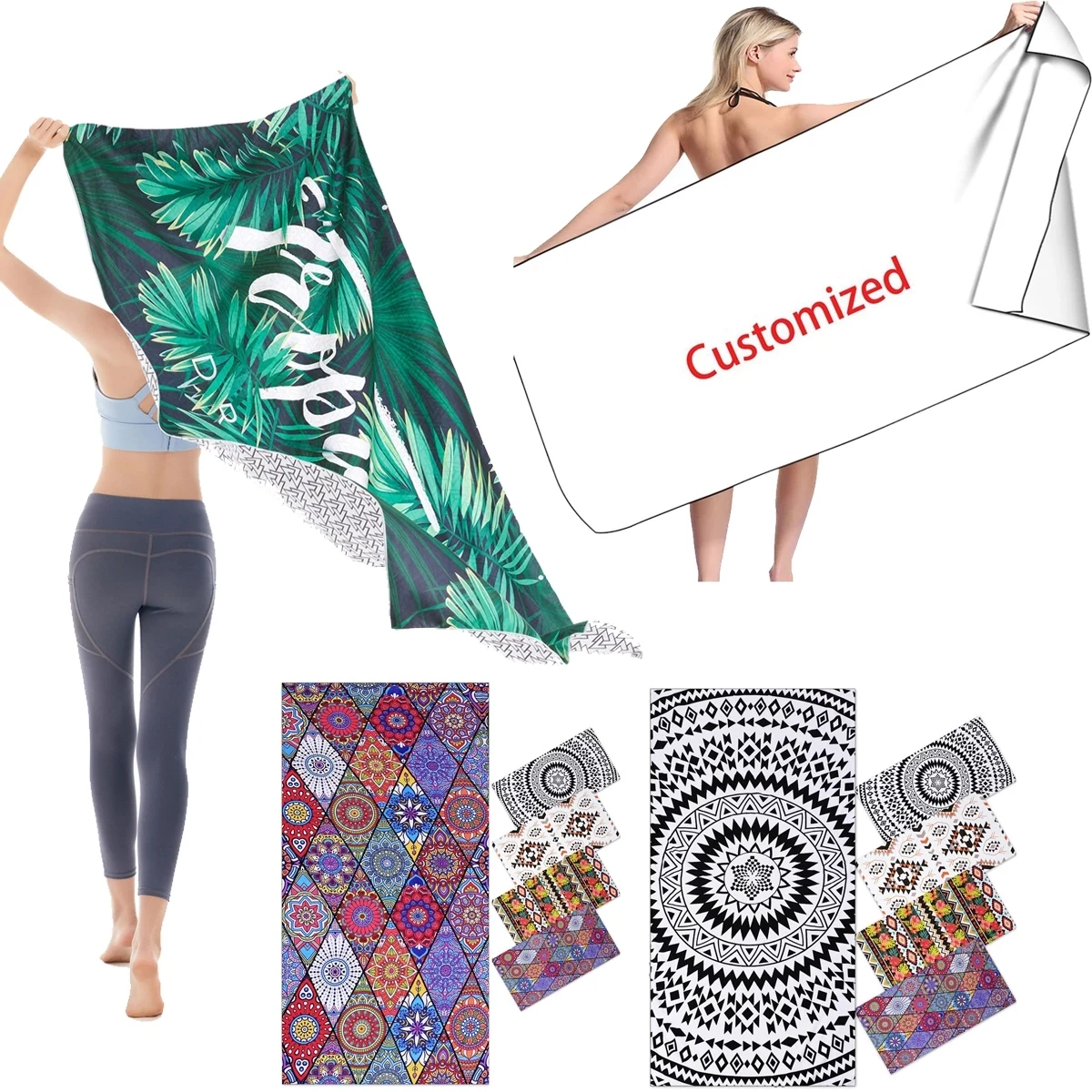 29.5X59" Single Side Printed Beach Towels 1