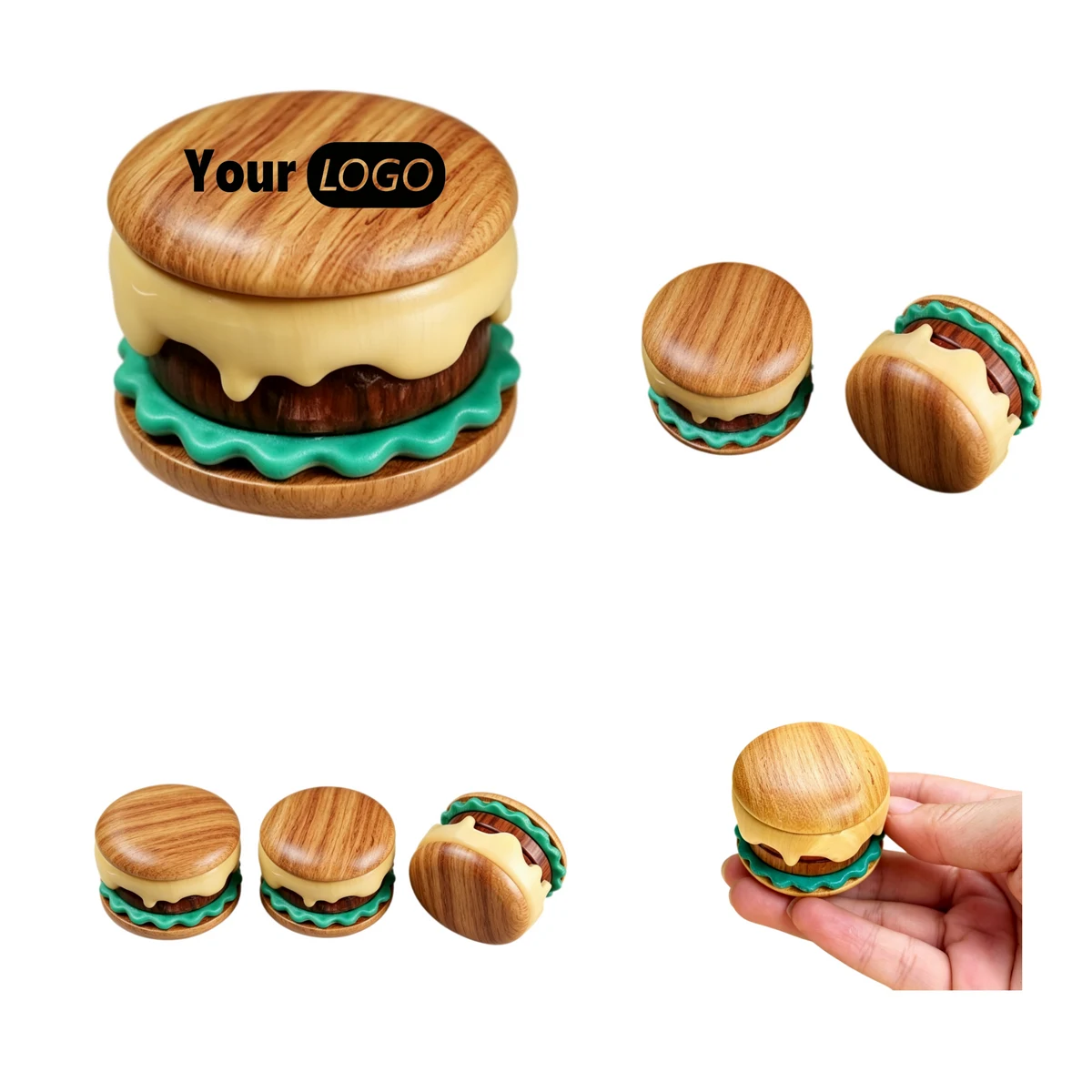Personalized Wooden Burger Fidget Toy 1