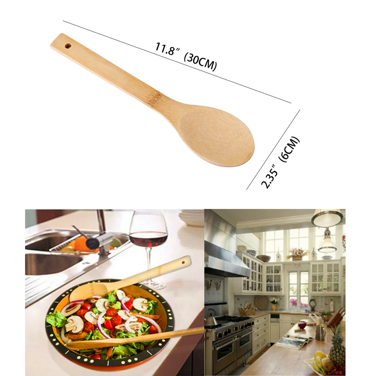 12 inch Bamboo Spoon 1