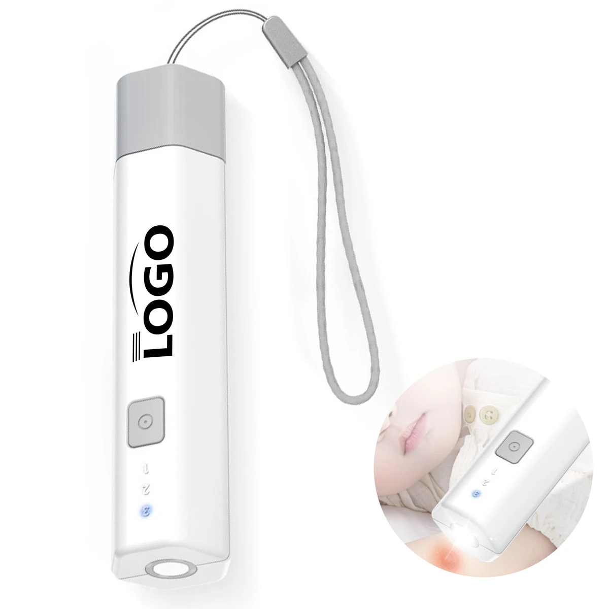 Portable electric anti-itch device with customizable logo 1