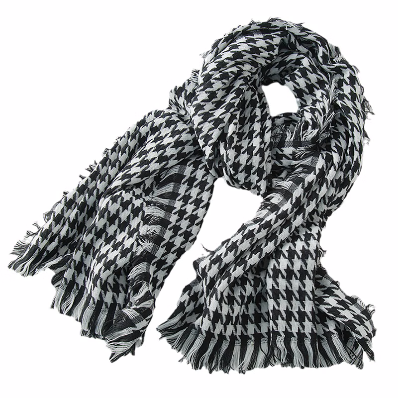 Plaid Scarf With Fringed Edges MOQ 50PCS