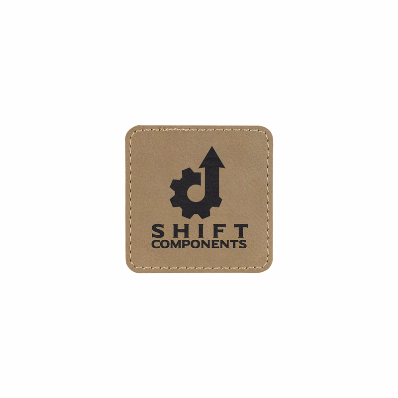 2" Light Brown Leatherette Square Patch with Adhesive