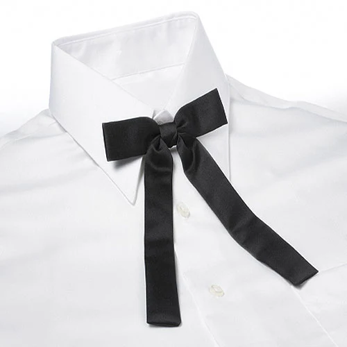 Black Kentucky Colonel Clip-On Polyester Satin Tie 1