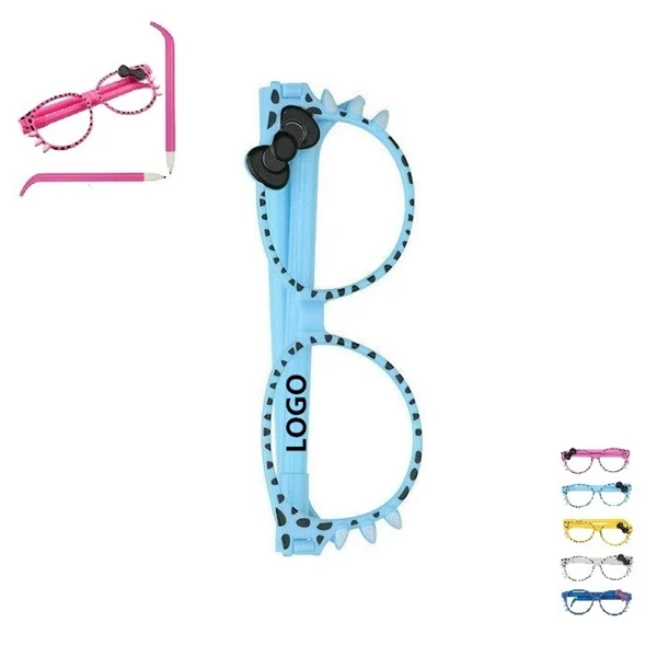 Custom Children's Bowknot Eyeglasses Ballpoint Pen — Novelty School Giveaway 1