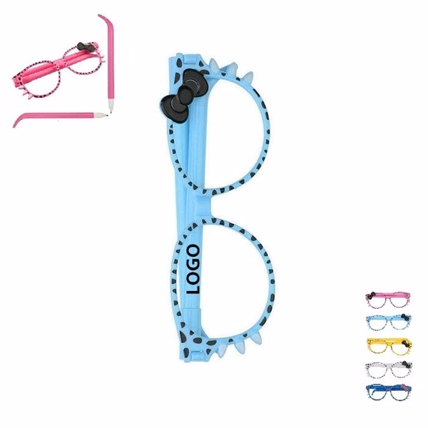 Custom Children's Bowknot Eyeglasses Ballpoint Pen — Novelty School Giveaway