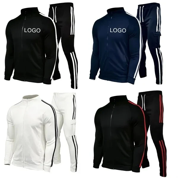 Men's Long Sleeve Full-Zip Running Casual Tracksuit Set 1