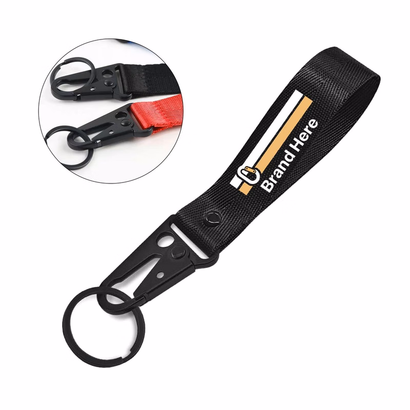 Heat Transfer Nylon Strap Keychain with Carabiner