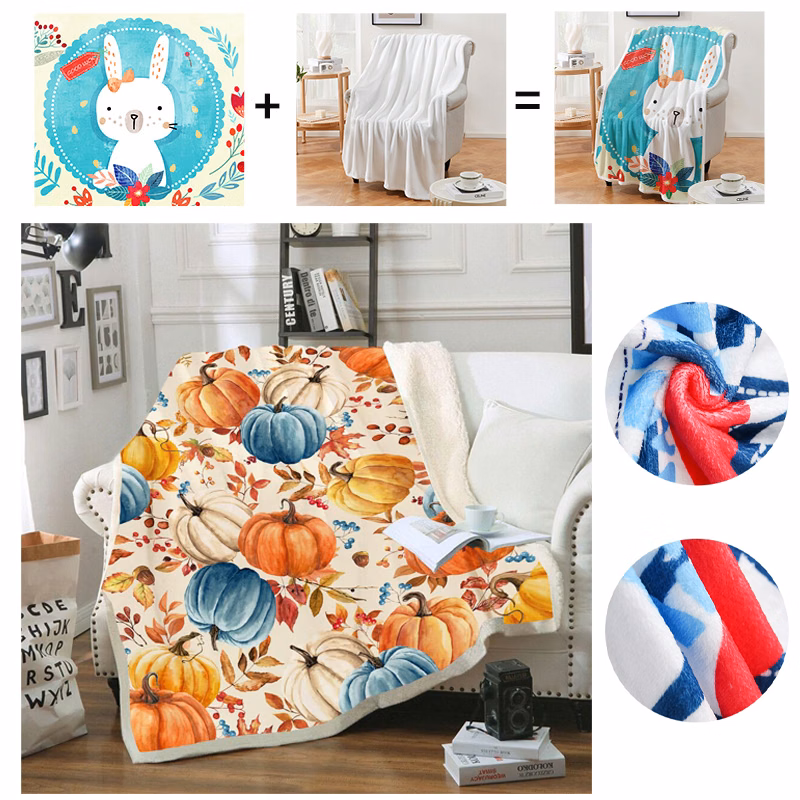 50" x 60" Full Color Flannel Throw Sublimation Blanket 300GSM