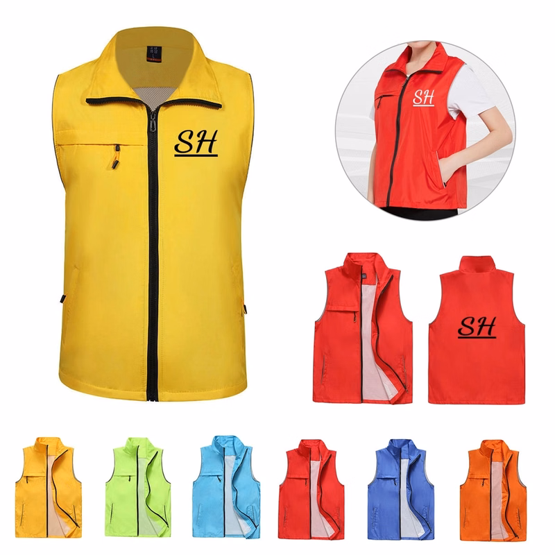 Unisex Work Vest Jacket With Zipper Pocket