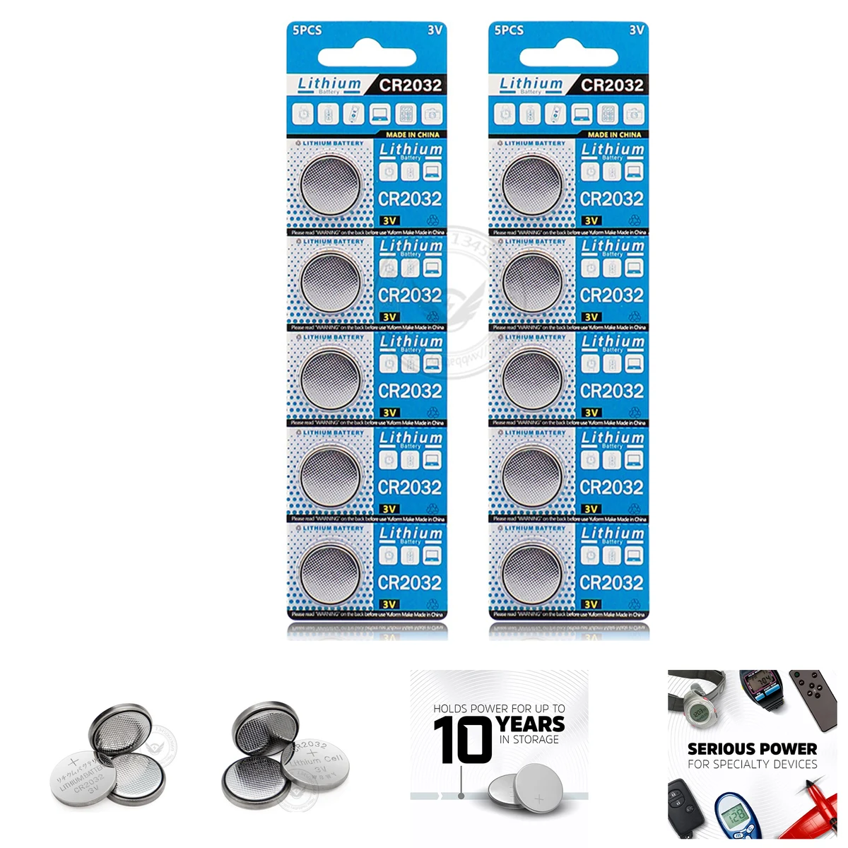 CR2032 Batteries, 3V Lithium Coin Cell 2032 (5 Count) 1