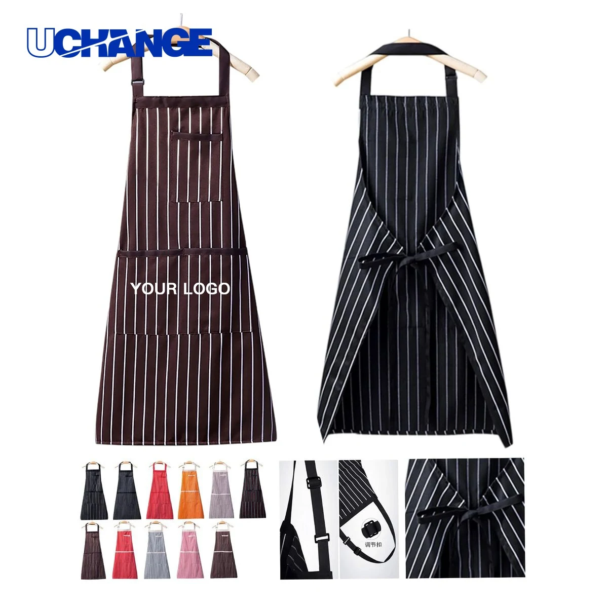 Polyester Cotton Blend Apron with Storage for Work Use 1