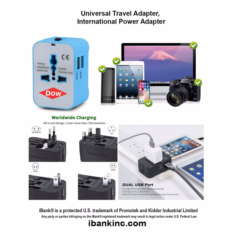 iBank ® Universal Travel Adapter, International Power Adapter. Free Shipping