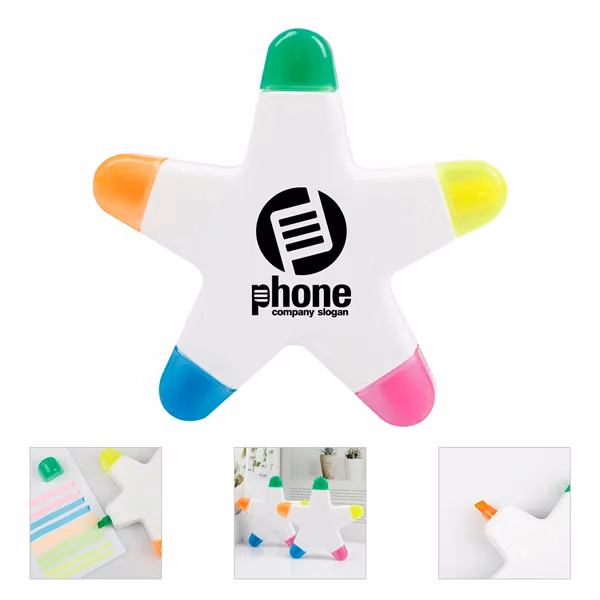 Five Colors Highlighter Marker Pen