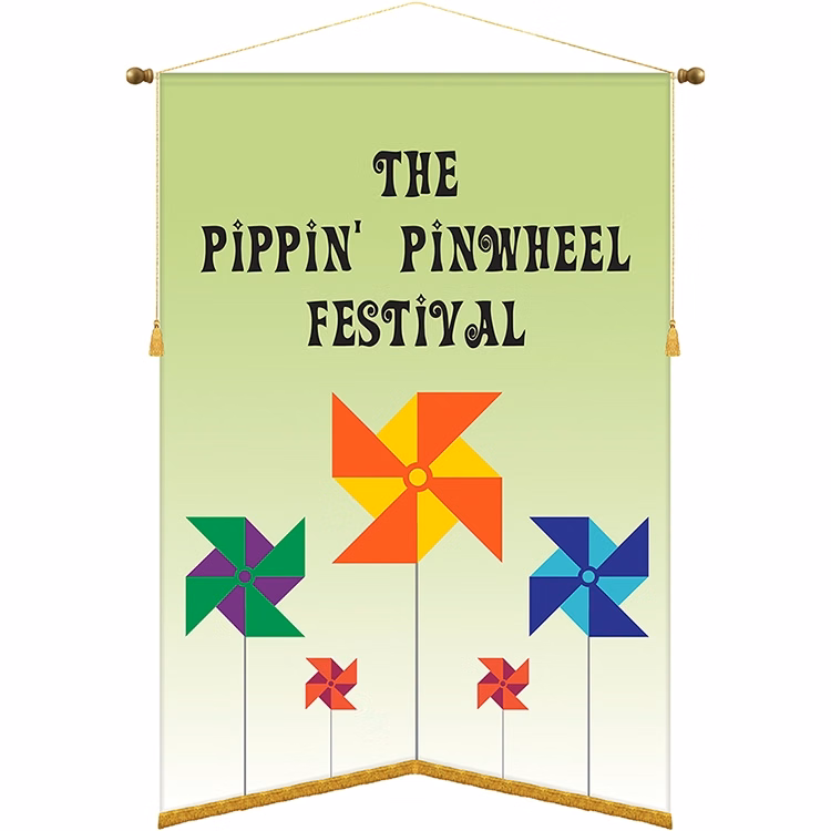 42" x 60" Podium Banner, Angle Cut / with Fringe