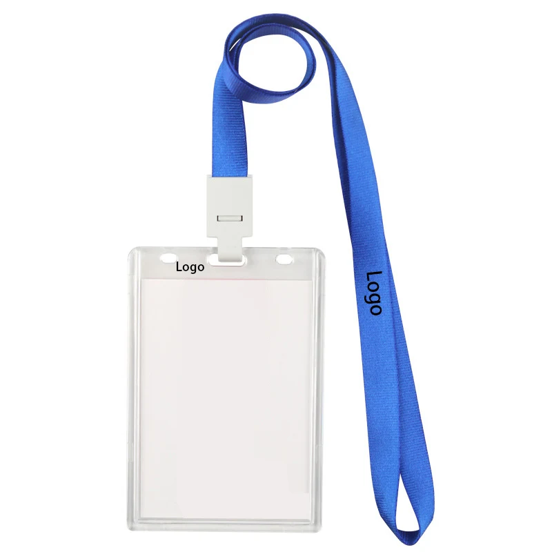 Acrylic Transparent ID Card Badge Holder with Lanyard 1