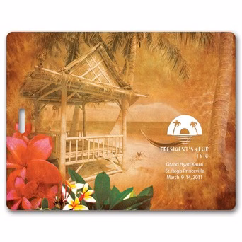 Full Color Write On Tag w/ Flexible Plastic Loop Strap (Rectangle 3.5"x4.5")