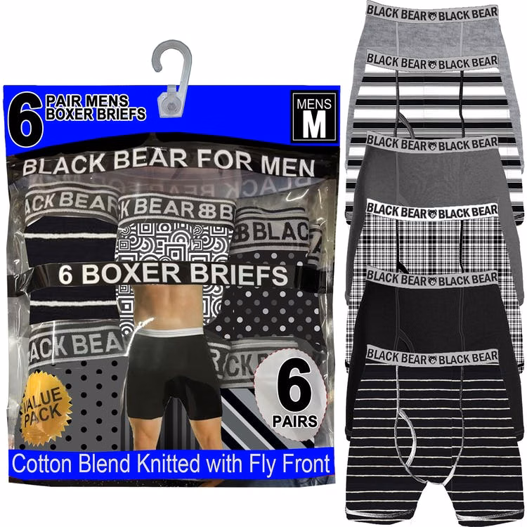 Men's Knit Boxer Briefs - XL Assorted 6 Pack