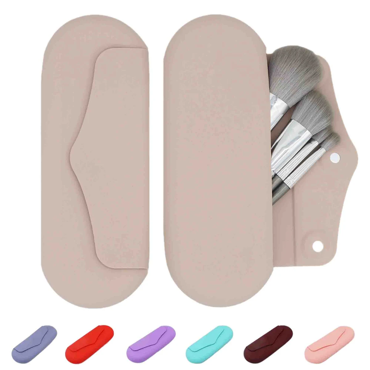 Silicone Makeup Brush Holder with Zipper 1