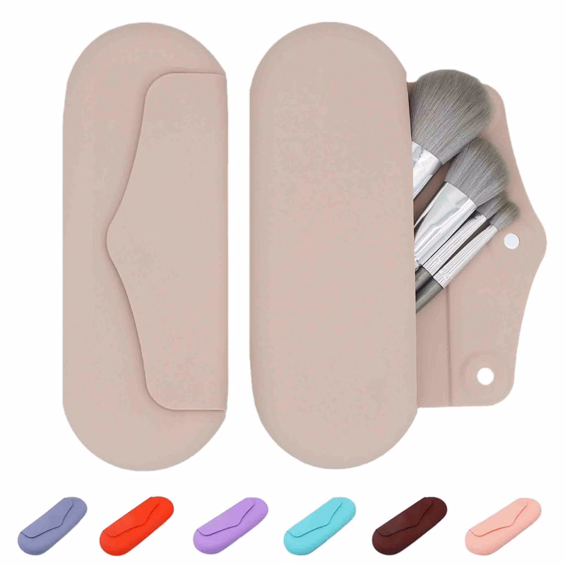 Silicone Makeup Brush Holder with Zipper
