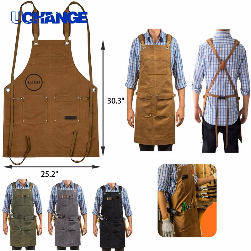 Canvas Multi-Pocket Apron Workwear