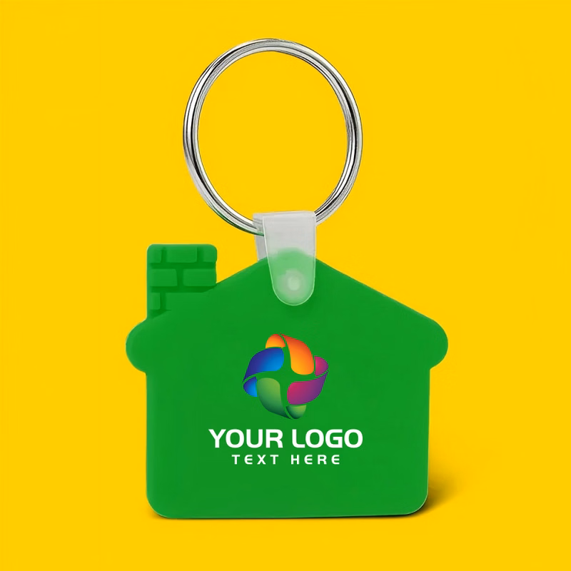 Custom House Shaped Silicone Keychain