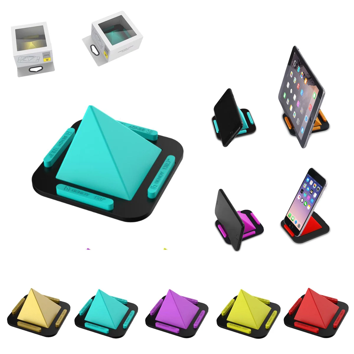 Pyramid Cell Phone Stand Holder for Mobiles and Tablets with 4 Angles Adjustment 1