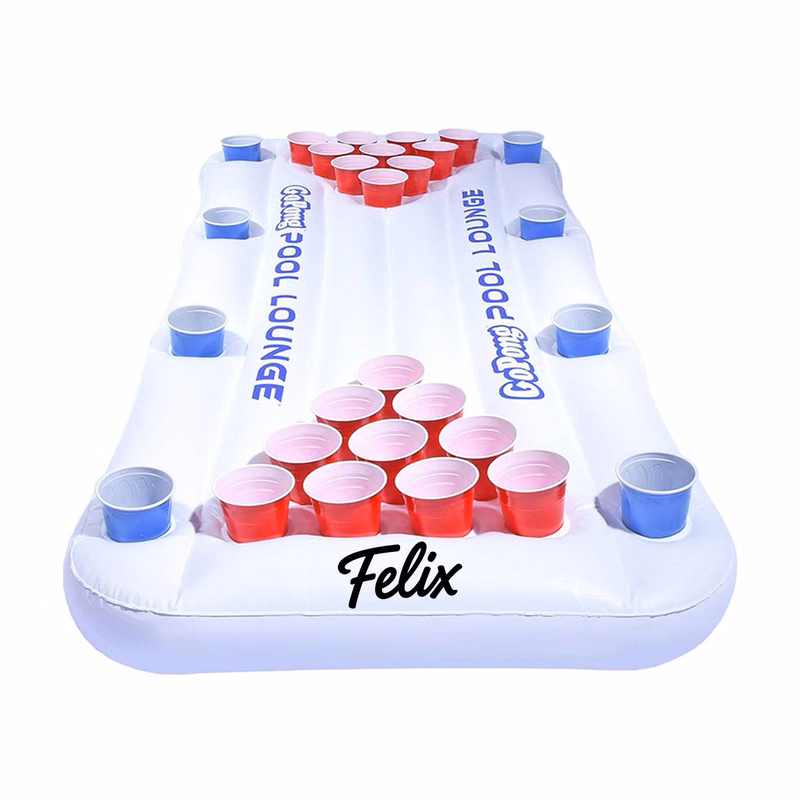 Inflatable Beer Pong Pool Float Lounge Table