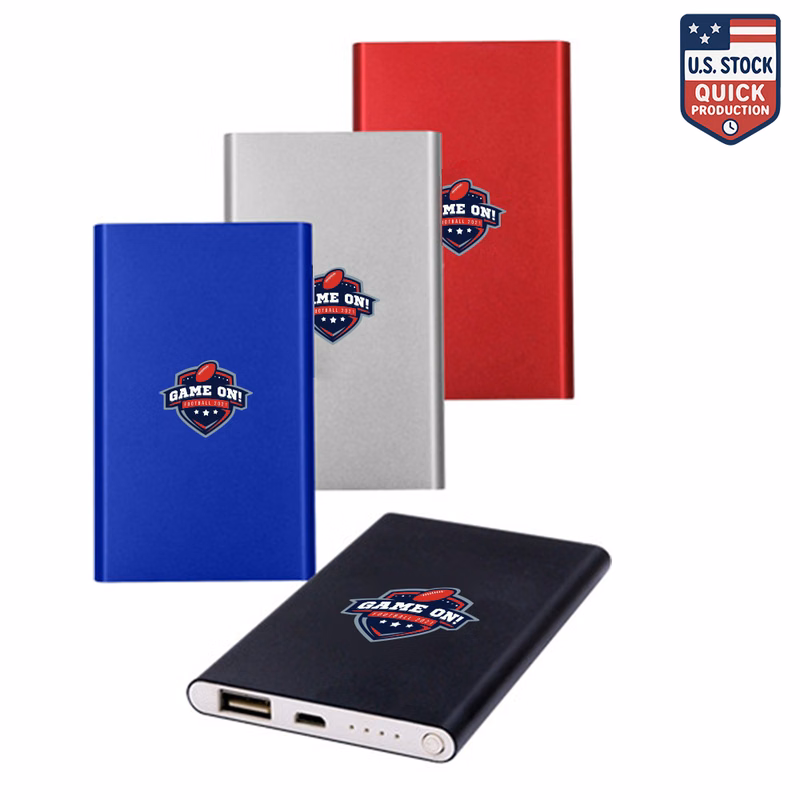 Sleek 4000mAh Power Bank W/Metal Case Wrap