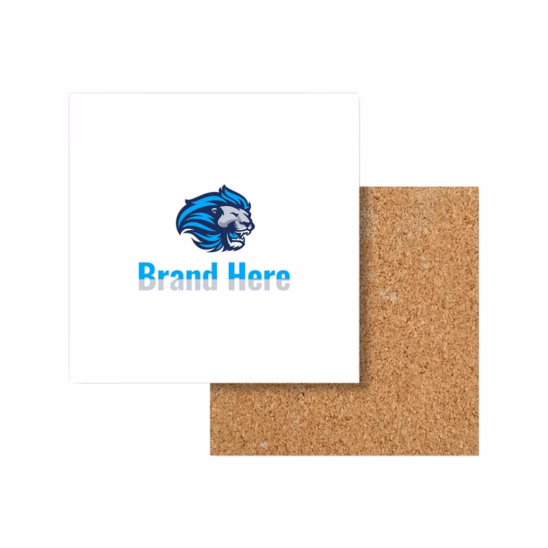 Ceramic Drink Coaster with Cork Base