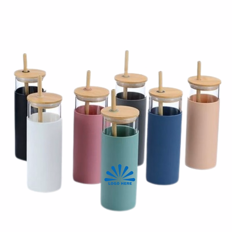 17 Oz Glass Tumbler With Straw